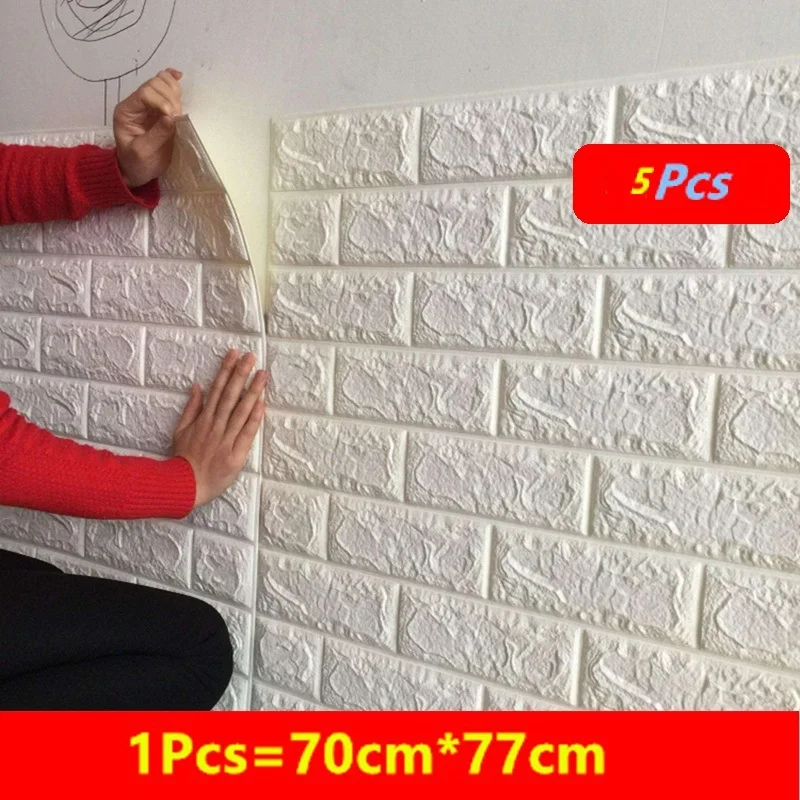 5 шт. декоративные настенные 3D-обои с имитацией кирпича | Дом и сад