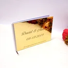 Горизонтальные 25x18 см, свадебные индивидуальные искусственные акриловые зеркальные белые пустые персонализированные книги, подарки для невесты на вечеринку