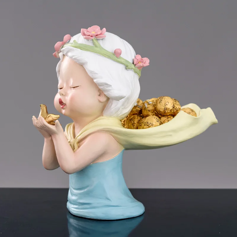 

NORDIC FLOWER GIRL STORAGE CANDY BOX DECORATION LUCKY CHARACTER CREATIVE KEY STORAGE BOX RESIN CRAFT HOME DECORATION GIFT R4979