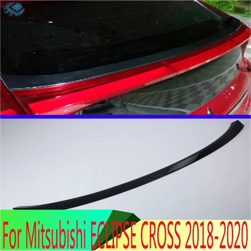 

For Mitsubishi ECLIPSE CROSS 2018 2019 Carbon Fiber Style Side Rear Window Spoiler Cover Trim Molding Garnish