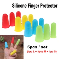 5pcs silicone finger protector sleeve cover anti cut heat resistant anti slip fingers cover for cooking kitchen tools