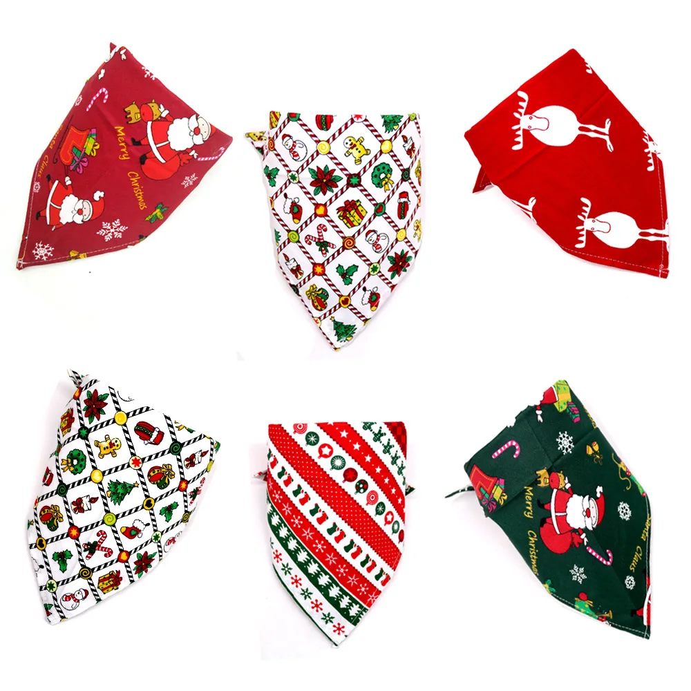 Filhote de Cachorro Acessórios do Cão Natal Pet Cão Bandana Algodão Saliva Toalha Triângulo Ajustável 30 – 50 Pçs