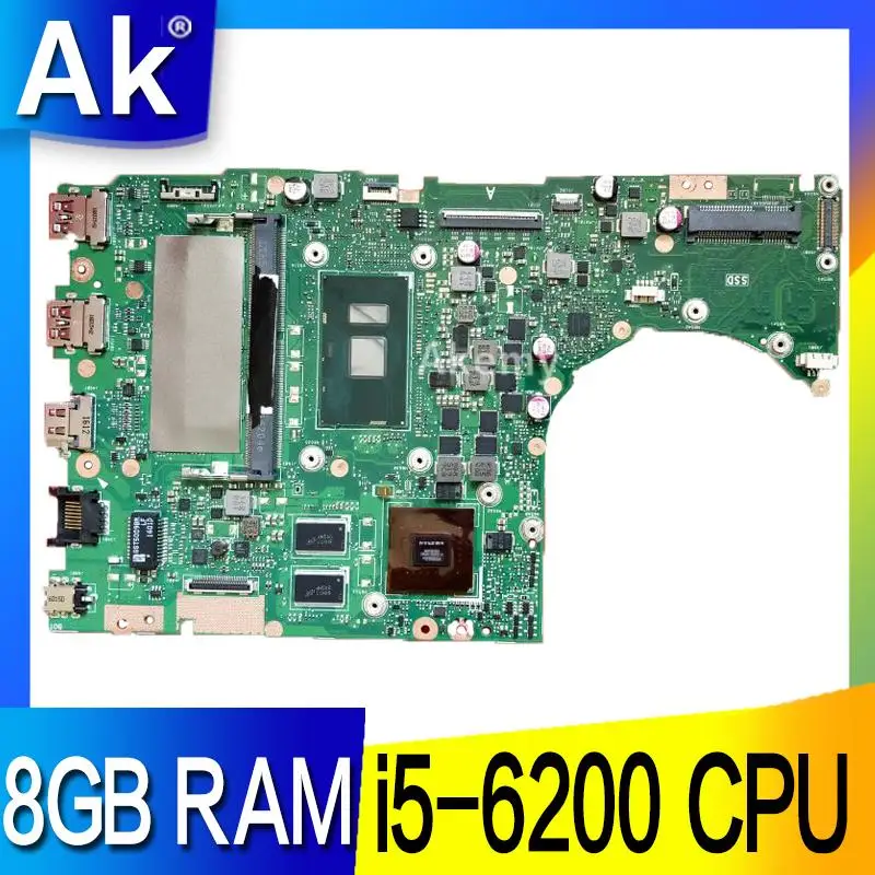 

AK with 8GB I5-6200U/I5-6198U For ASUS K401UB K401U A401UB K401UQ K401UB laptop motherboard tested 100% work original mainboard