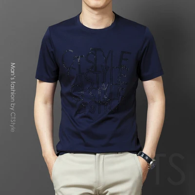 

Short-sleeved t-shirt men's casual simple bottoming shirt half-sleeved clothes 3821