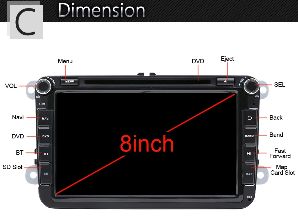 Eunavi 8 ''2 din Android 9 Автомобильный dvd Радио для VW Volkswagen Polo Jetta passat b6 b7 cc fabia skoda Touran golf 6 Tiguan gps Navi