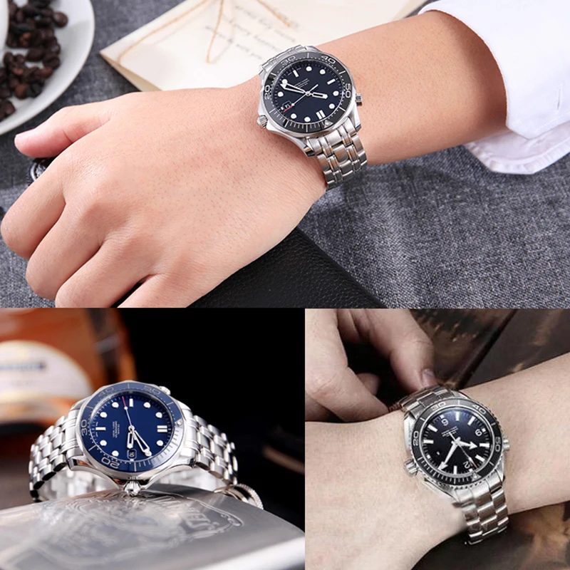 Браслет из нержавеющей стали 316L для часов Omega серебристый ремешок с изогнутым