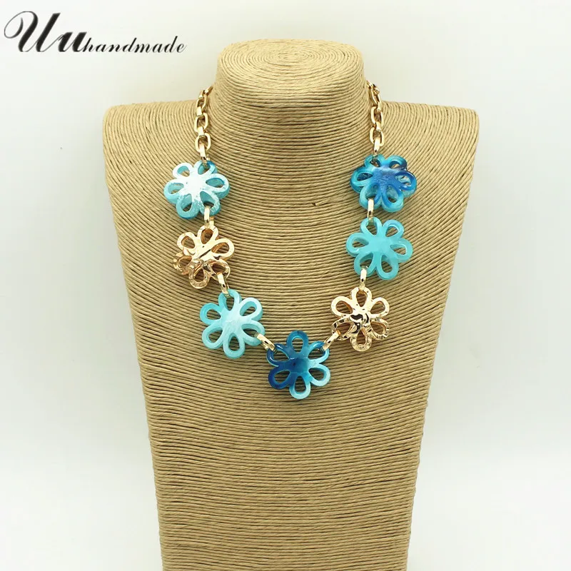 Ожерелье из цинкового сплава женское колье чокер с подвесками в виде цветов