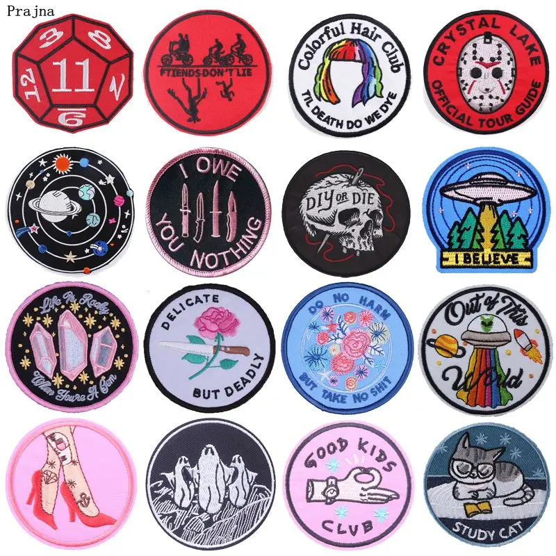 Prajna круглая нашивка в стиле панк-рок патчи для утюга на одежде вышитые одежды