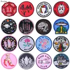 Prajna, круглая нашивка в стиле панк-рок, патчи для утюга на одежде, вышитые патчи для одежды, полоски на футболке, искусственная кожа