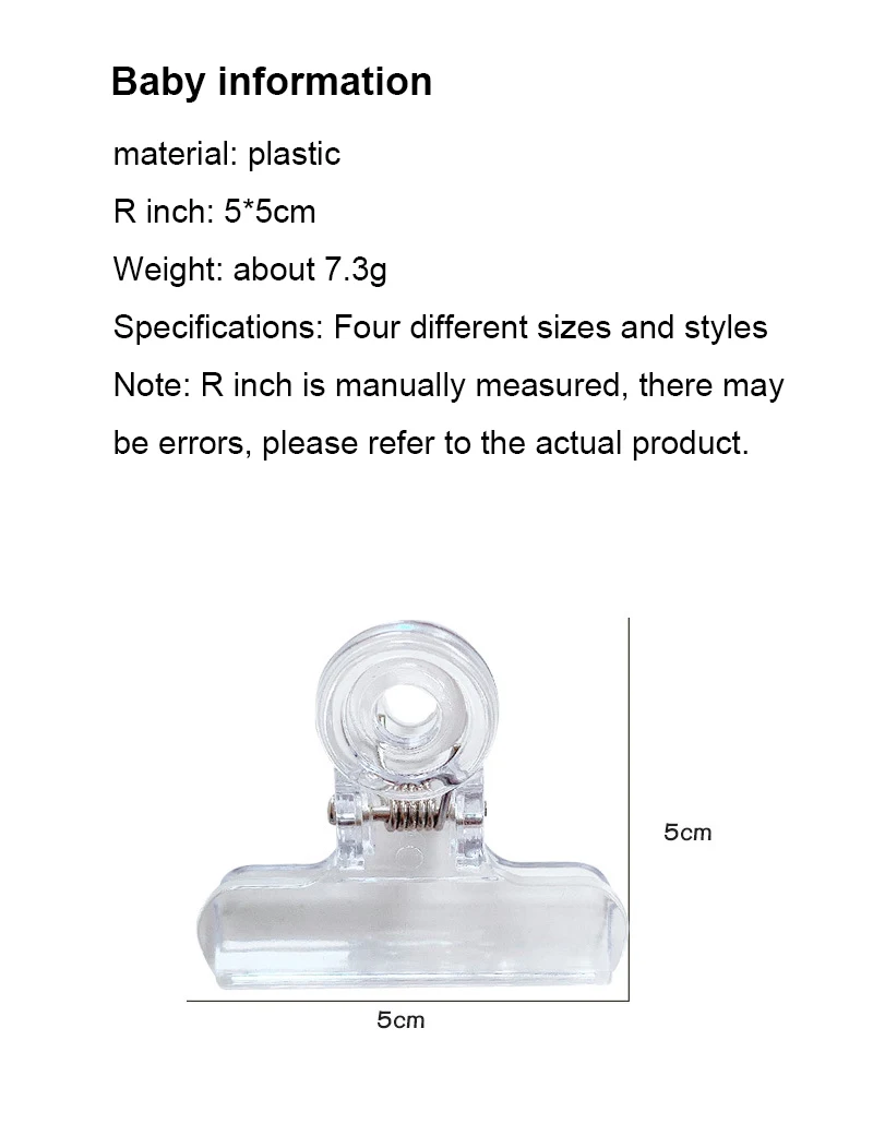 

Creative Food Transparent Storage Chip Bag Clips Kitchen Food Sealing Bag Clips Fresh Food Clips Seal Food Sealing Clamp Clip