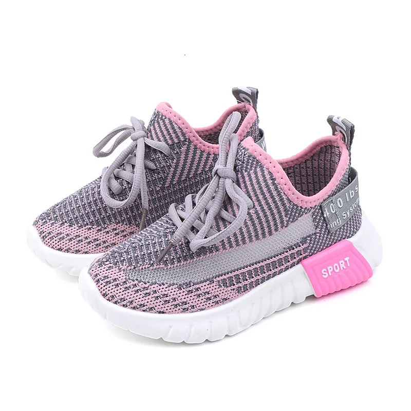 

2019 Spring Autumn Children Shoes Breathable Little Girls Mesh Sneaker Little Boys Air Mesh Shoes Student Lace-up Shoes Knitted