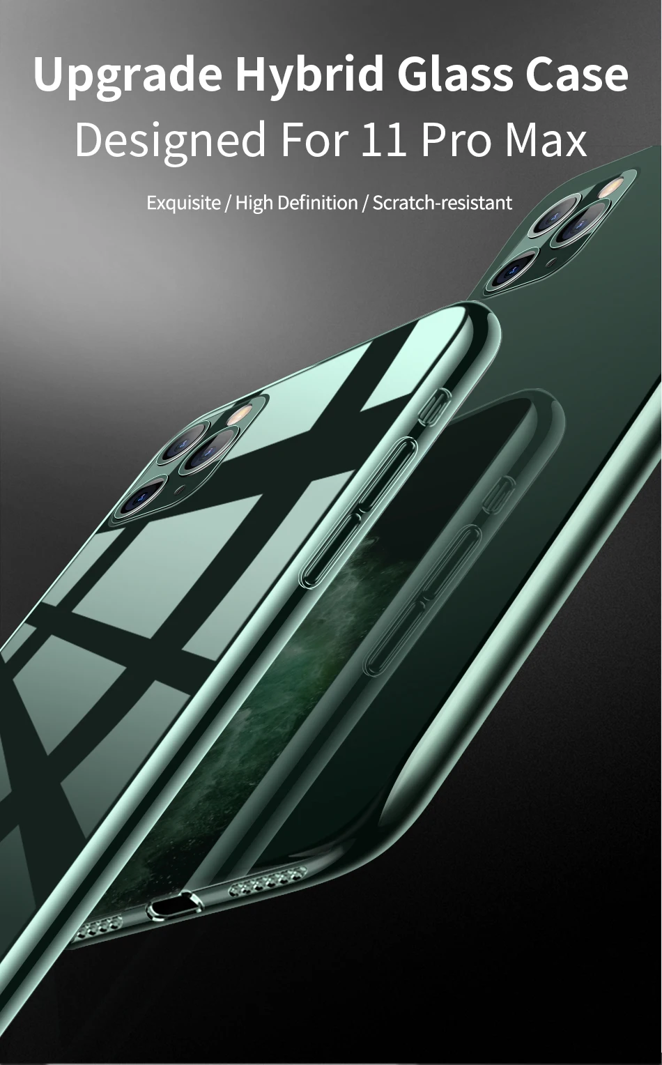 IHaitun роскошный стеклянный чехол для iPhone 11 Pro Max, ультра тонкая прозрачная стеклянная крышка для iPhone XS MAX XR X 10 7 8 с мягким краем 11 Pro Max 7 8 Plus