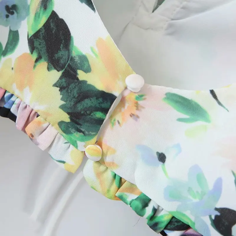 

2020 New Women Shirt floral print V-Neck long sleeve Shirt Tops female fashion casual women clothes