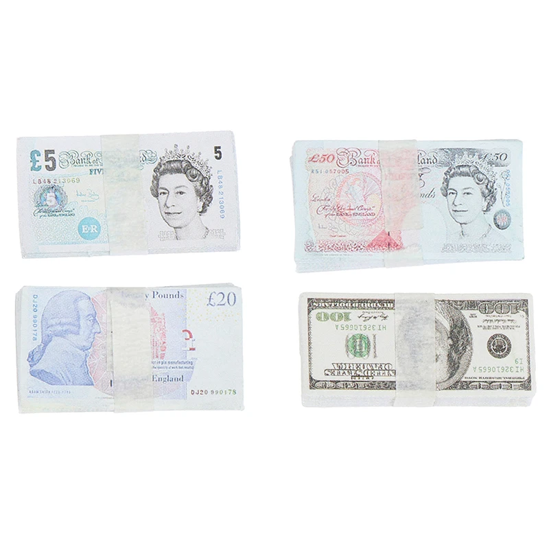 

5 Bundles 1:12 Dollhouse Miniature Play Money Mini Doll House Banknotes