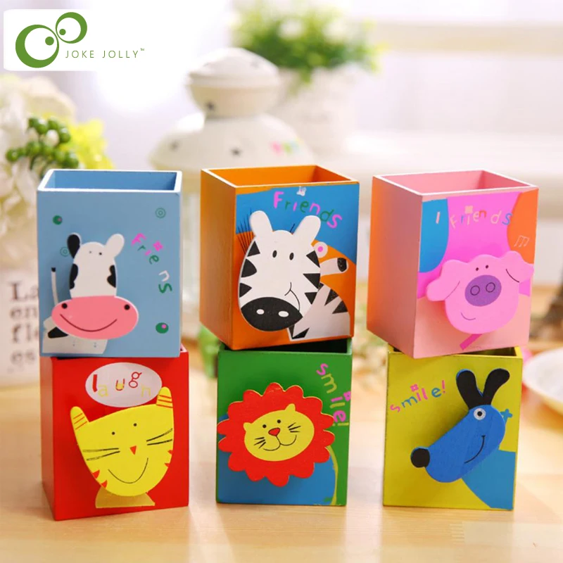 Модный детский мультяшный деревянный держатель для карандашей ZXH с рисунком