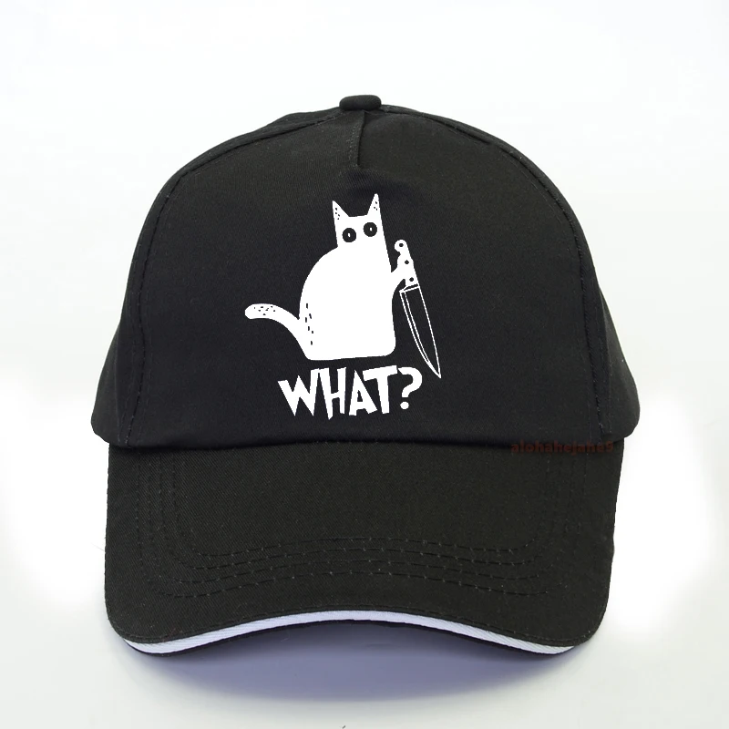 

Мужская винтажная бейсболка с рисунком кошки и ножом