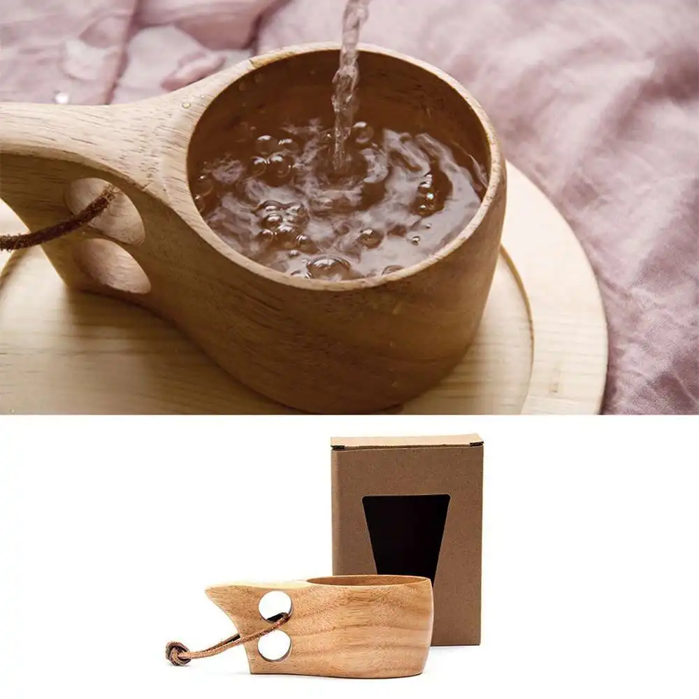 

200ml Chinese Portable Wood Coffee Mug Rubber Wooden Tea Milk Cups Water Drinking Mugs Drinkware Handmade Juice Teacup Gift
