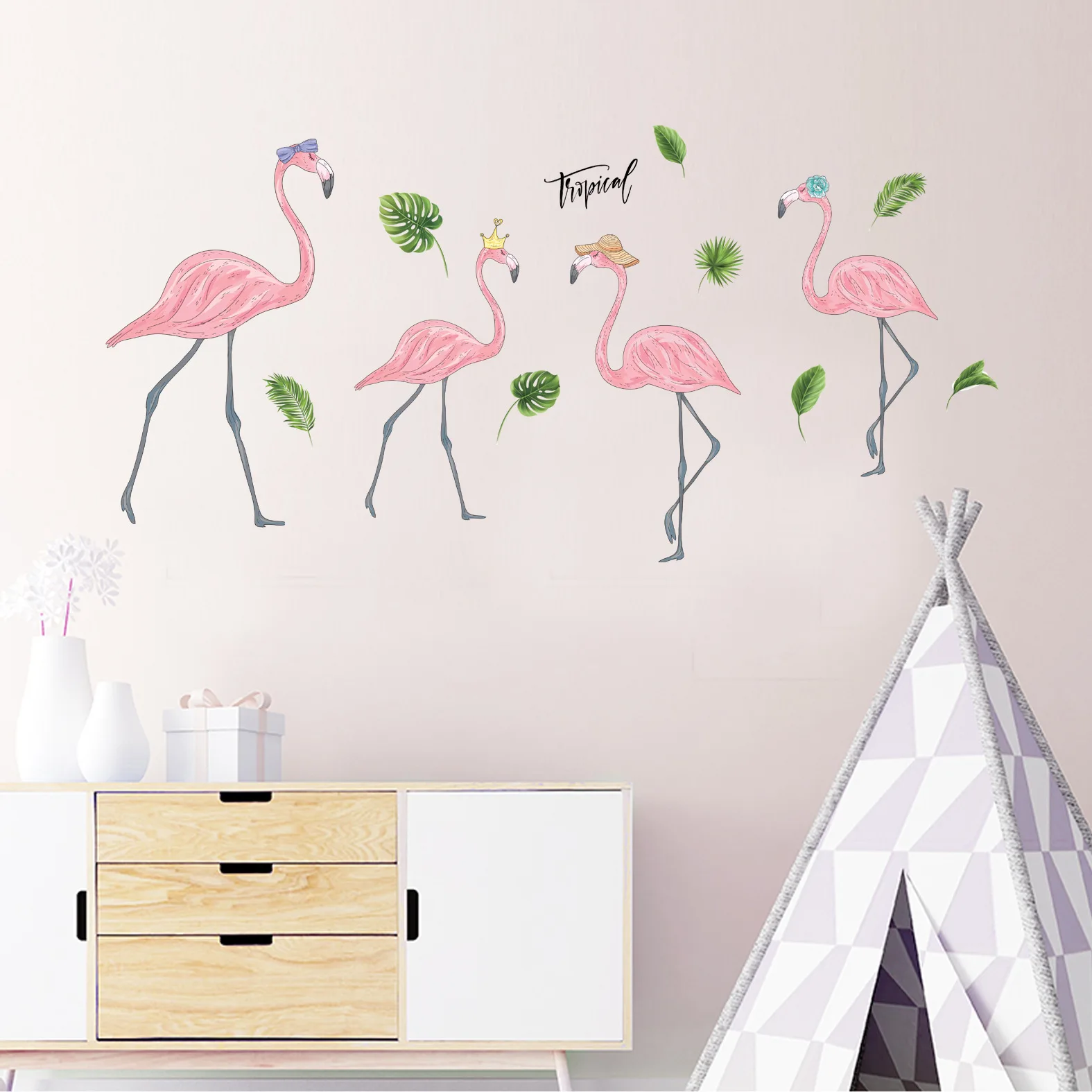 

Simple Flamingo living room sofa background wall decal removable
