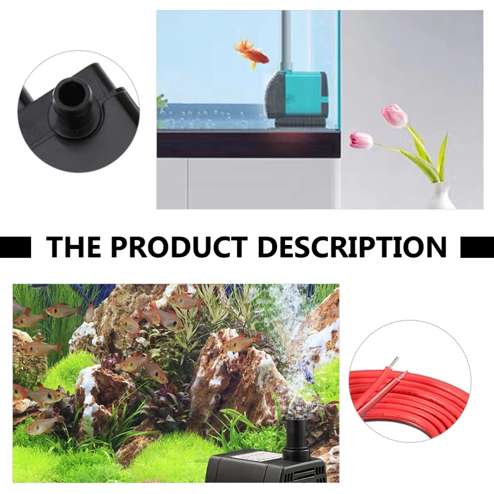 

Mini Submersible Pump Fountain Water Pump for Aquarium Fish Tank Hydroponics