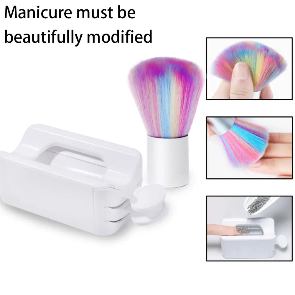 

Nail Dip Powder Recycling Tray Soft Nail Art Brush Cleaner System French Nail Dip Container Manicure Makeup Tool Nail Brush 2PCS