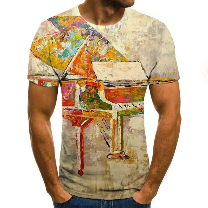 

2021 summer new 3D printing graffiti fashion casual men's printed T-Shirt Funny street style cool T-shirt xxs-6xl
