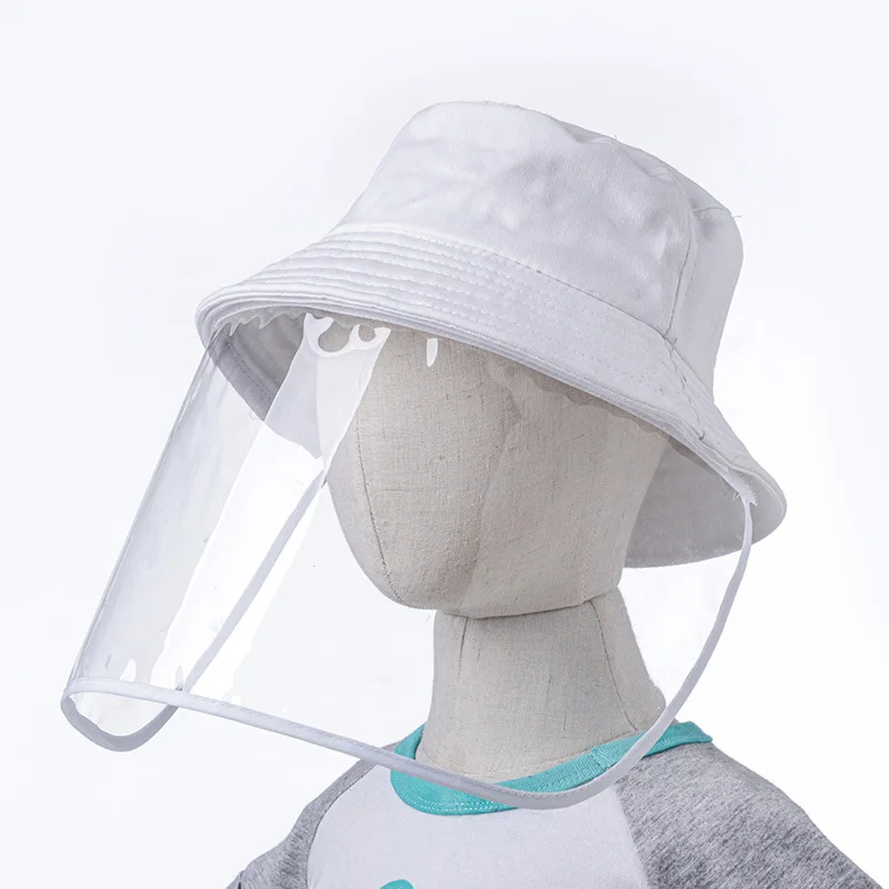 

Kid Hot Anti-droplet Baffle Bucket Hat Epidemic Prevention Protective Fishman Hat Windshield Eye Protection Sun-Block Solid Cap