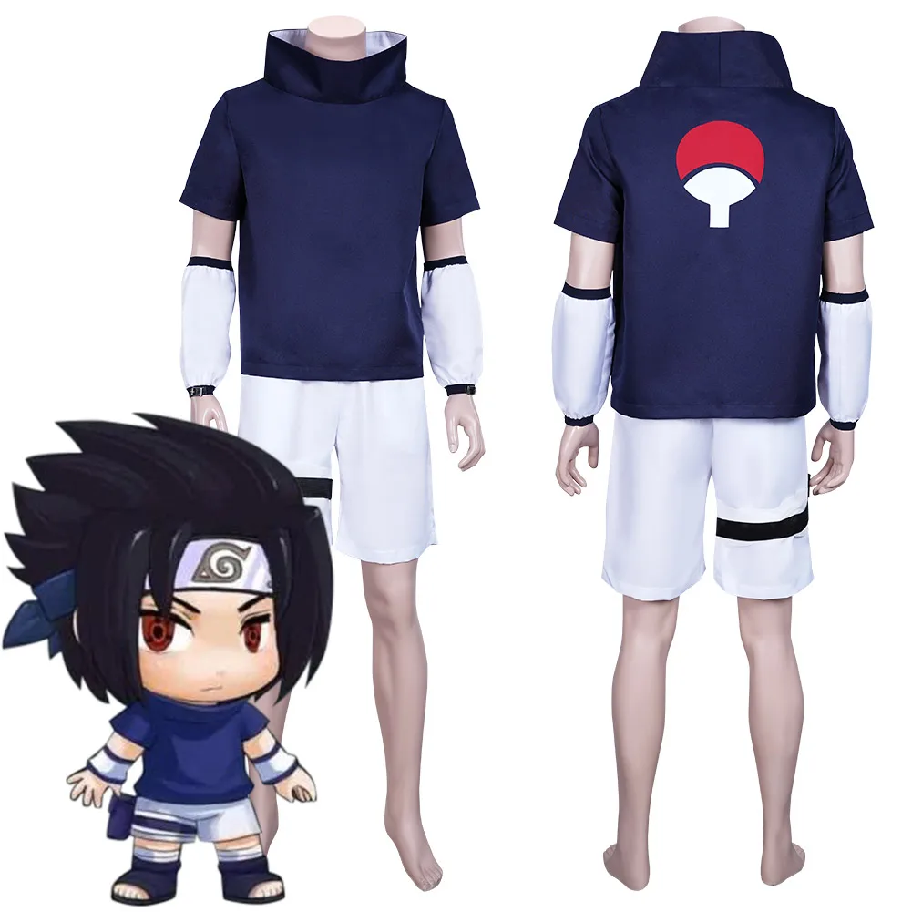 Костюм для косплея Sasuke Uchiha топ и штаны костюмы на Хэллоуин карнавальный