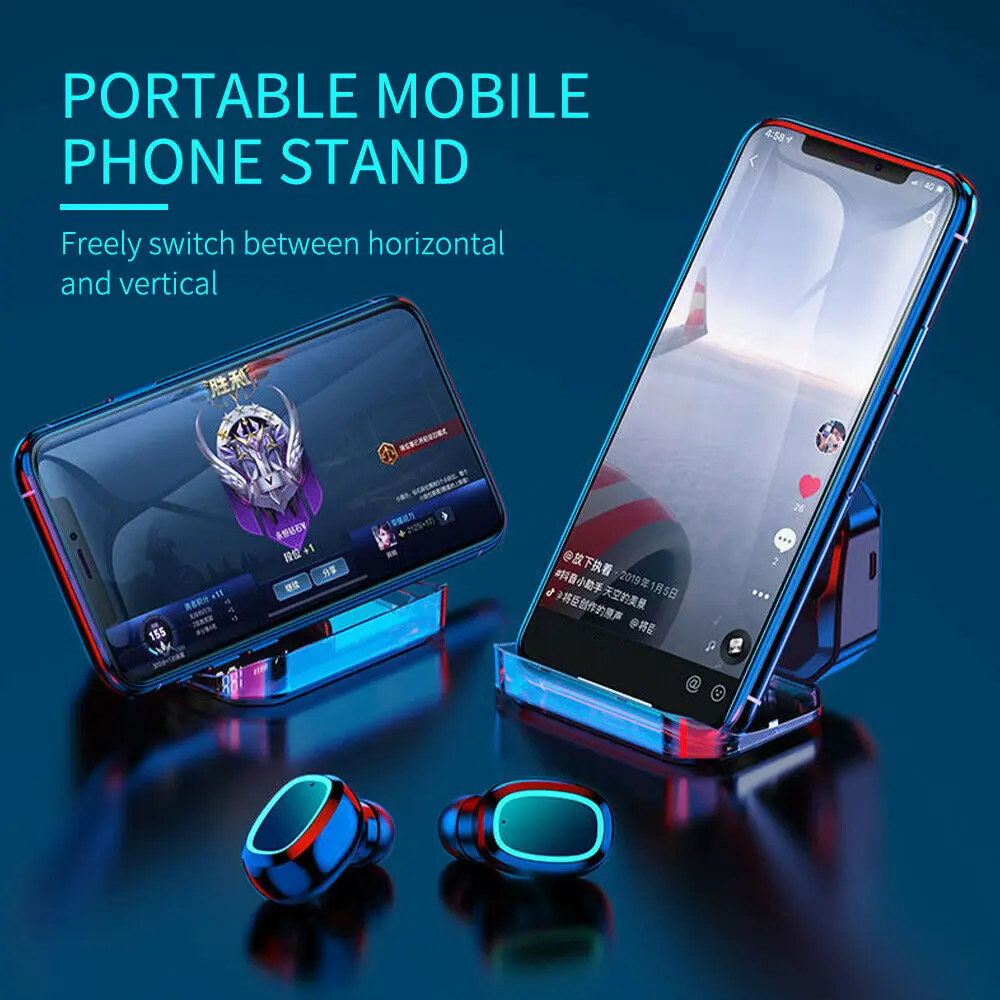 new arrival 2200mah charging case tws bluetooth earphones wireless headsets c1 cordless handsfree earbuds sports earset with mic free global shipping