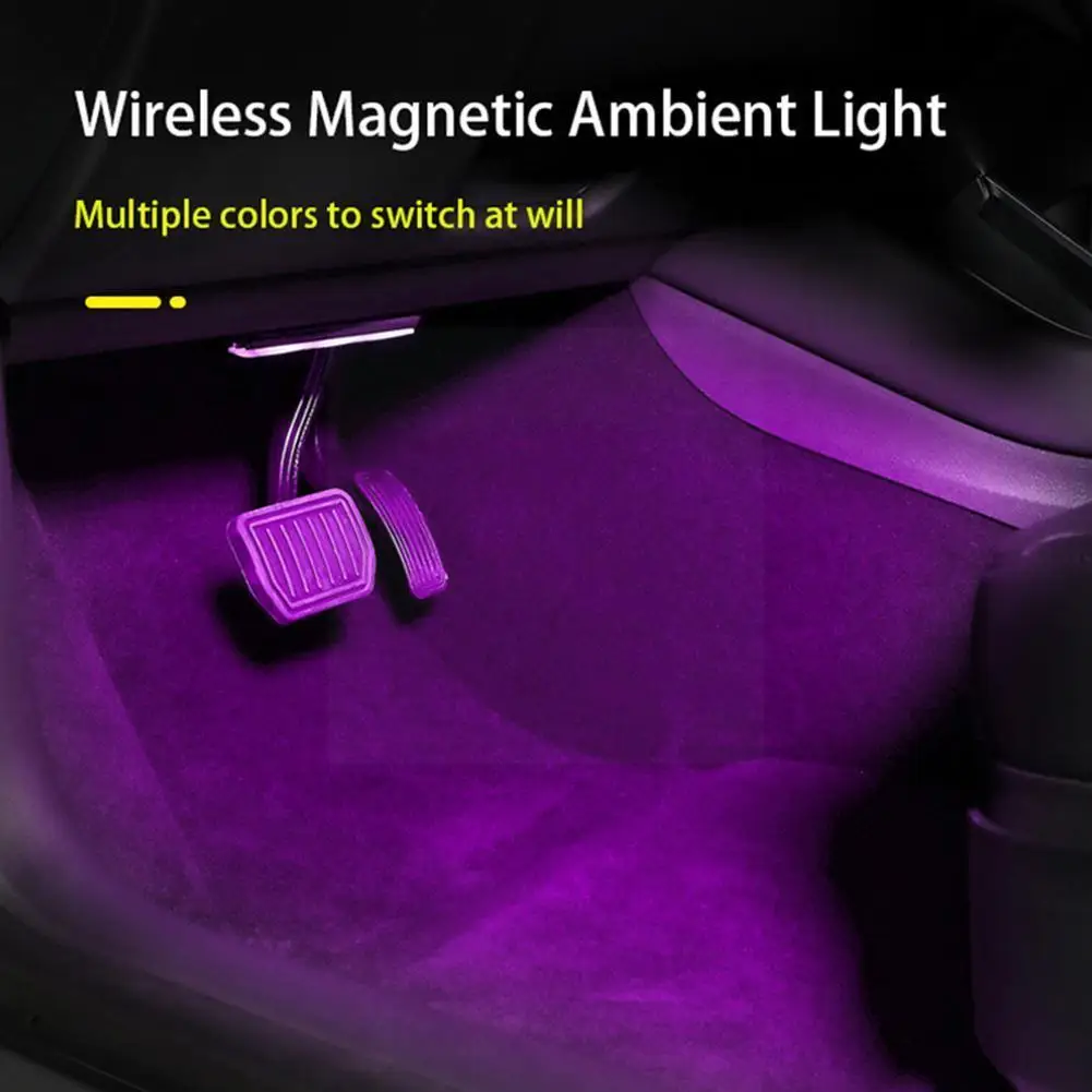 

Car Led Lights,multi-color Rgb Wireless Remote Foot Foot Light Ambient Lamp Kit,auto Charging Lighting Light V6k2