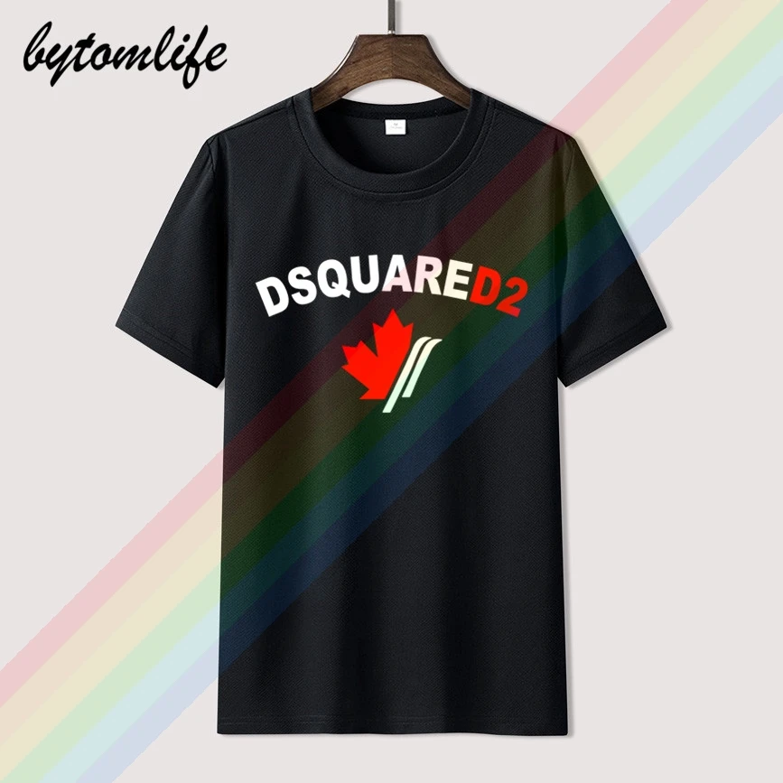 Футболка DSQ2 с круглым вырезом для мужчин и женщин мужские женские летние