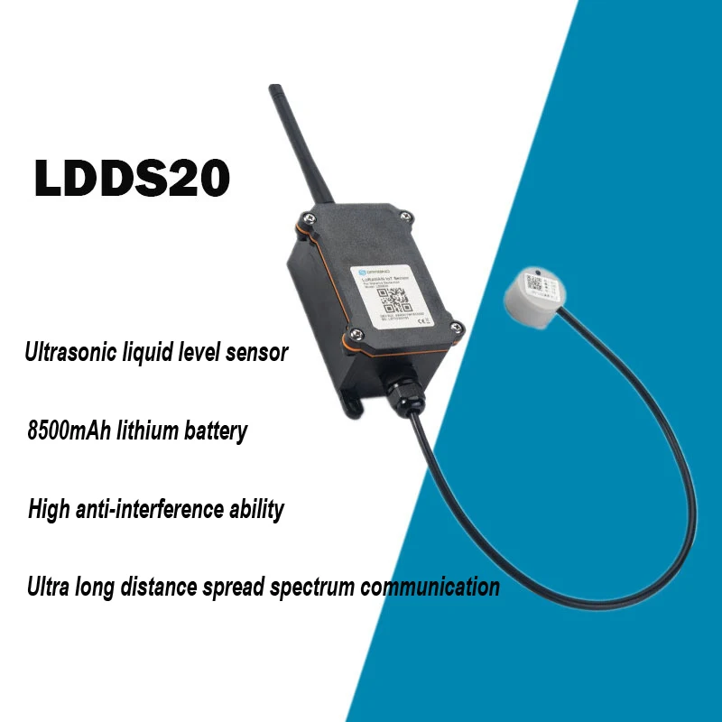 

LDDS20 Бесконтактный LoRaWAN IoT ультразвуковой датчик уровня сверхнизкое энергопотребление IP66 водонепроницаемый корпус 8500 мАч
