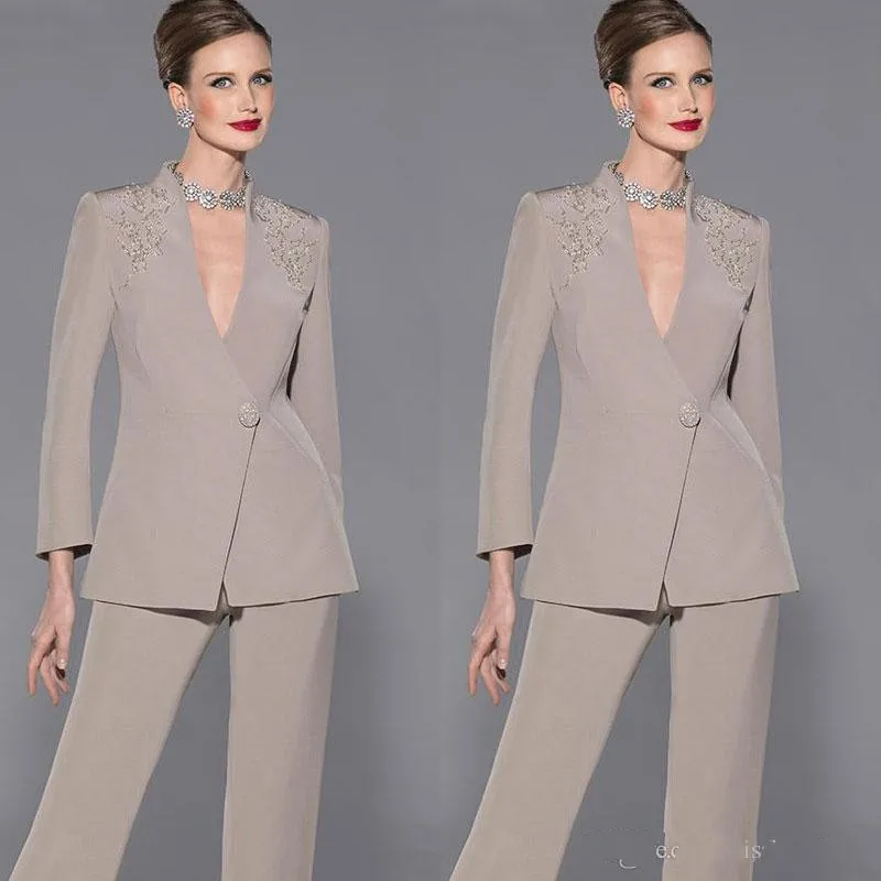 

Платье с длинными рукавами и глубоким V-образным вырезом для матери брючные костюмы невесты