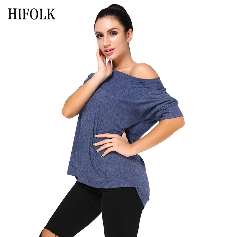 HIFOLK высокое качество женские футболки черные короткий рукав топы простые