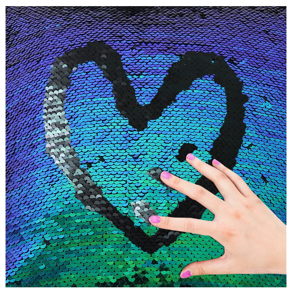 5 мм черная блесток ткань 2 ярдов градиент Реверсивные ткани двора для одежды DIY