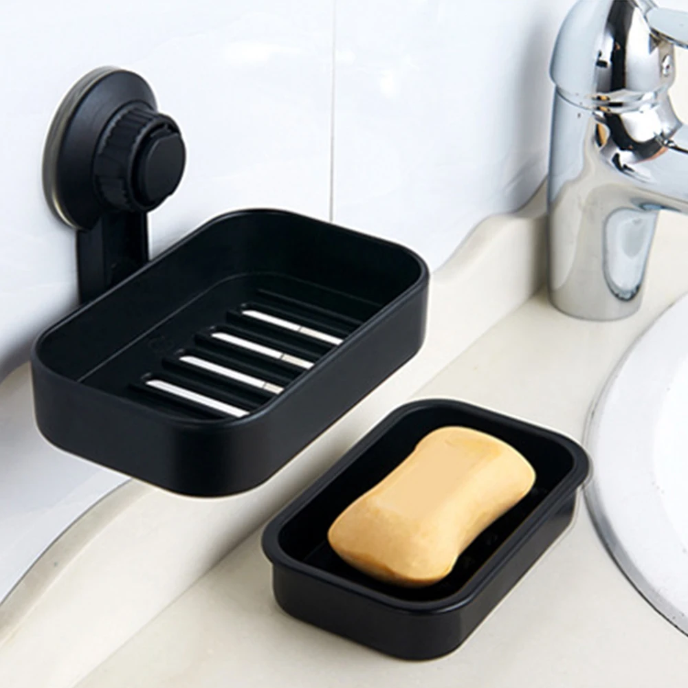 

Groove Wall Mount Drain Rack Space Saving Detachable Suction Cup ABS Holder Bathroom Supplies