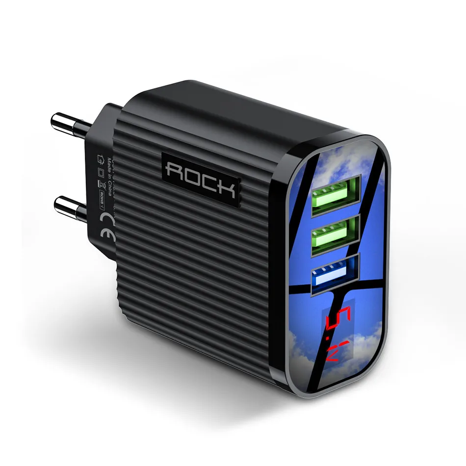 Адаптер питания ROCK с 3 USB портами 15 Вт 3А|Зарядные устройства для телефонов| |