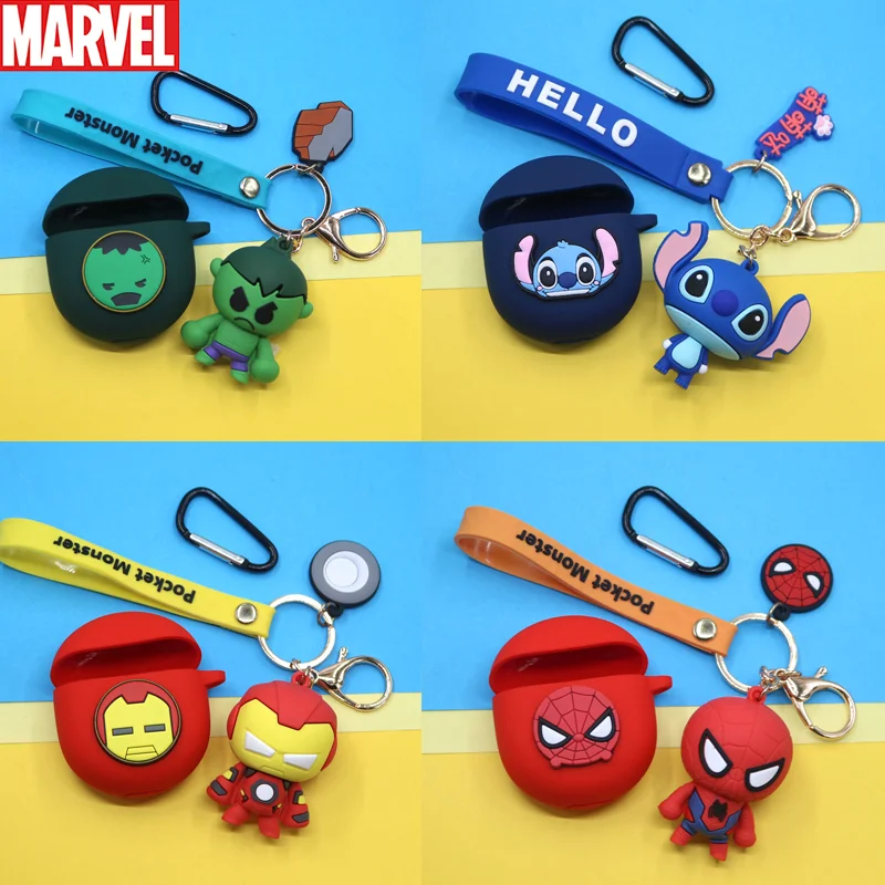 

Cartoon Protective Cover Shell With Keyring Earphone Case For Realme Buds Air Pro Air 2 TWS Bluetooth Earphone Accessories