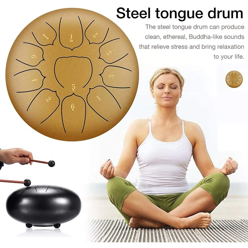 

Percussion Instruments Tongue Drum Tune Steel Drum Tank Drums With Drumsticks Carrying Bag Percussion Instruments Handpan Gift