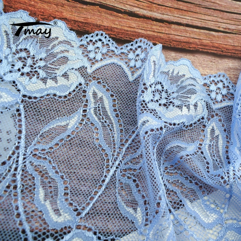 #1761 Floral Lace 18CM Wide 2 Yards/Lot Stretch Trim Elastic Ribbon Trimming DIY Wedding Gift Decoration | Дом и сад