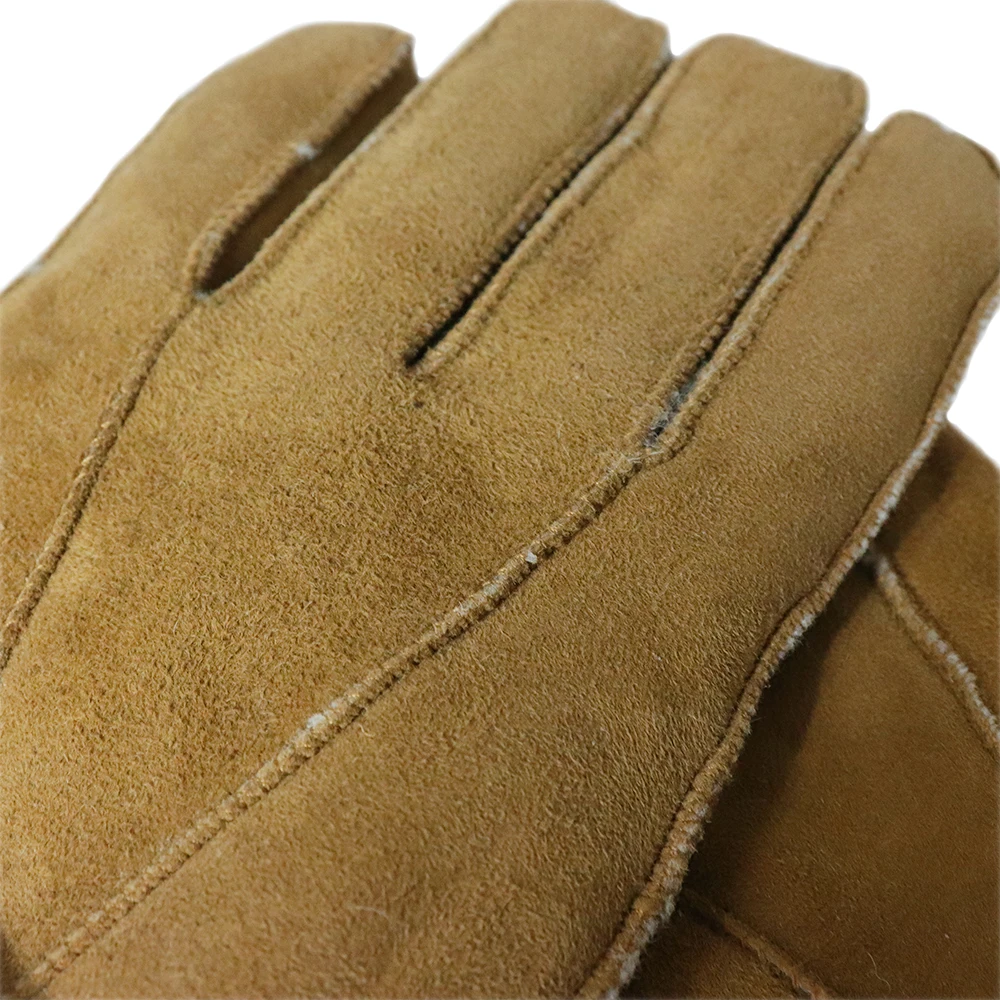 Высококачественные мужские кожаные перчатки зимние меховые теплые из овчины