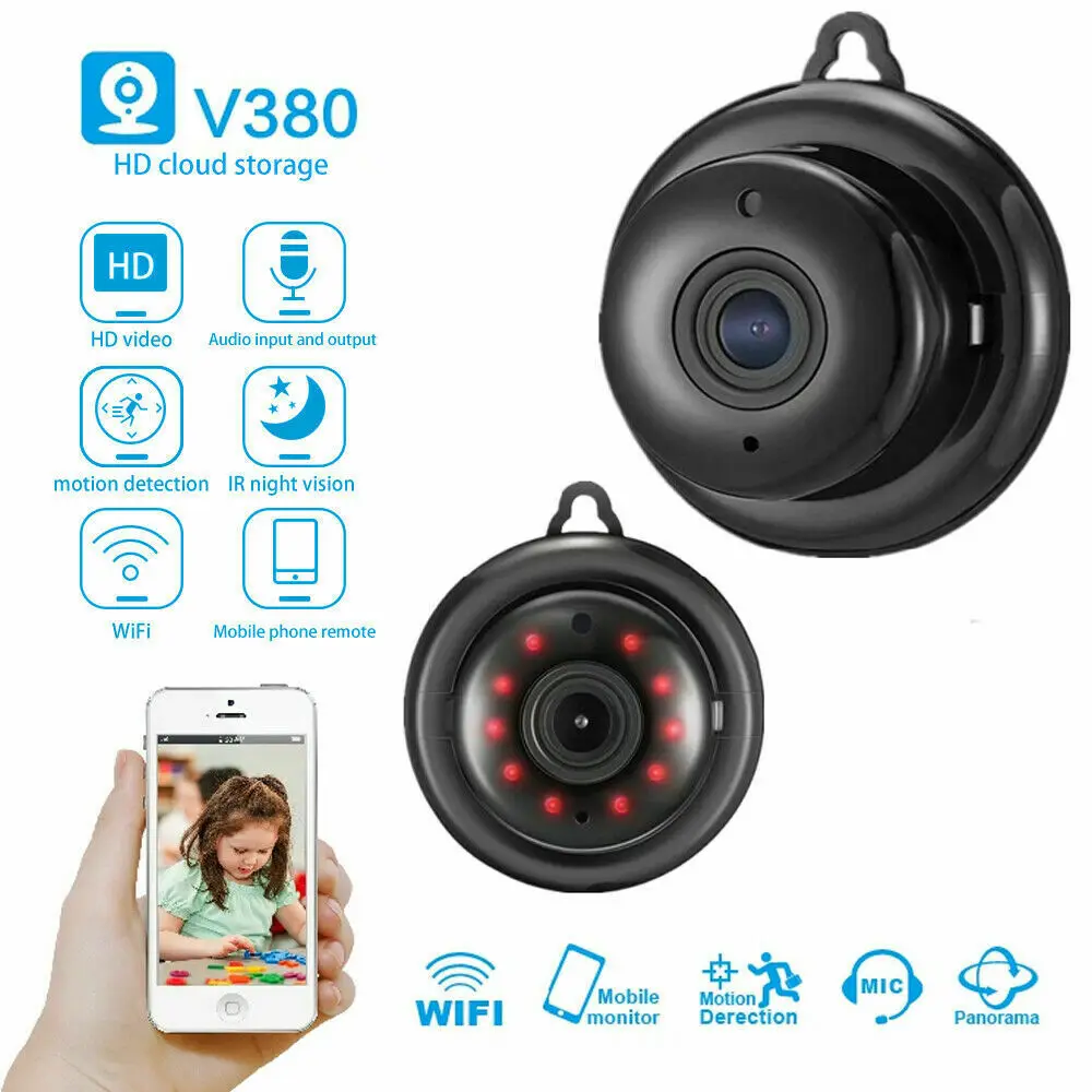 Беспроводная IP камера видеонаблюдения HD 720P V380 с Wi Fi и функцией ночной