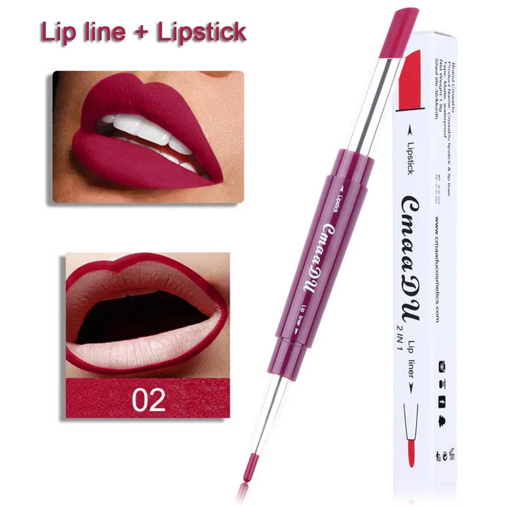 

2021 Double Ended Lip Liner Waterproof Long Lasting Makeup Lipliner Stick Pencil