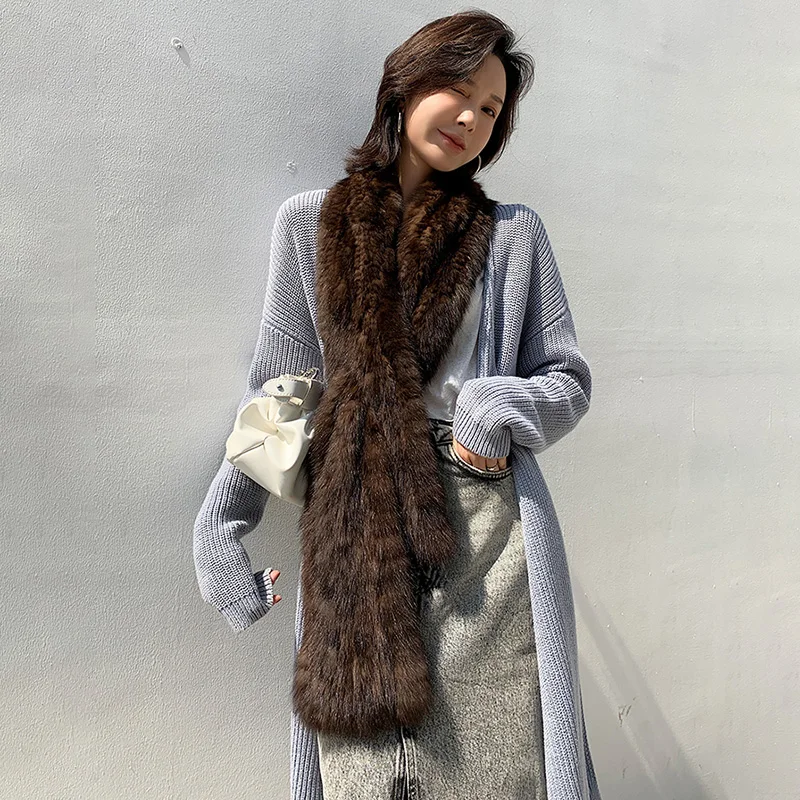 Новое поступление осенне-зимние шарфы женский шарф из натурального меха норки