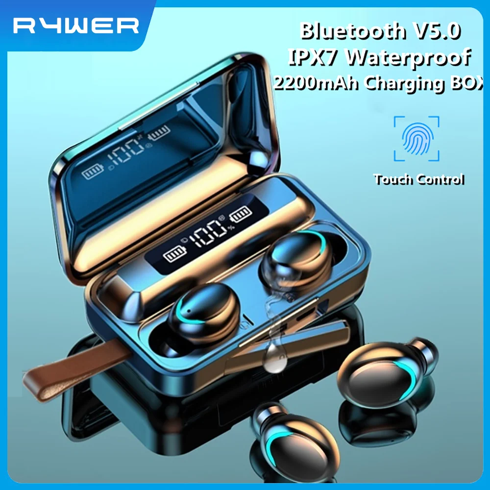 

TWS-стереонаушники RYWER 9D с поддержкой Bluetooth 5,0 и зарядным футляром на 2200 мА · ч