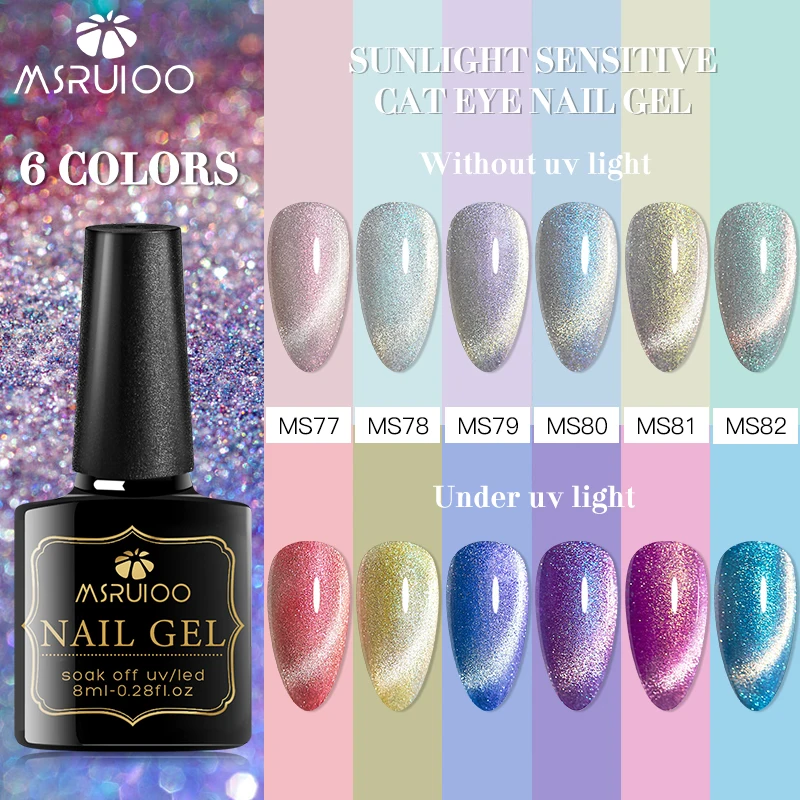 2/4 шт Гель-лак для ногтей с эффектом кошачий глаз Набор лаков Sunlight Senstive 9D лазерные