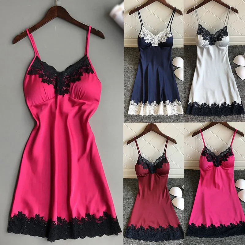 

Oversize Women Ladies Sexy Lace Elegant Sling Soft Lingerie Sleepwear Dress Nightwear Nightdress Clothes Padding Included