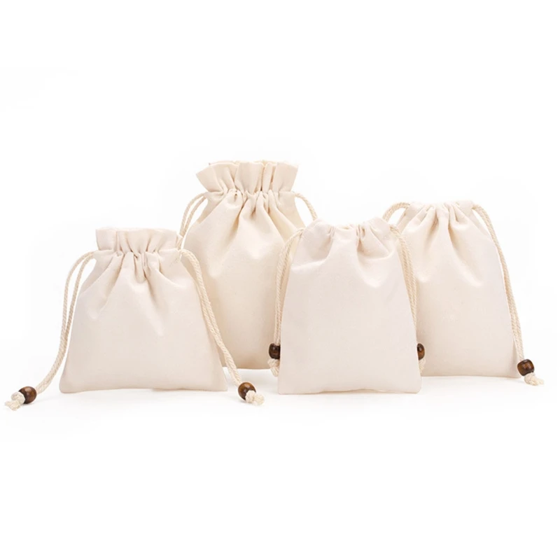 

63HC Reusable Produce Bags Candy Gift Bag Cotton Drawstring Bags DIY Gift for Home