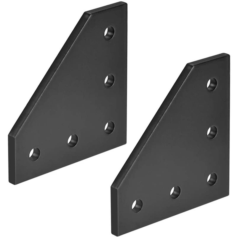 HTHL 3D Принтер 90 градусов 60x60x4 мм L тип с 5 отверстиями черные соединительные