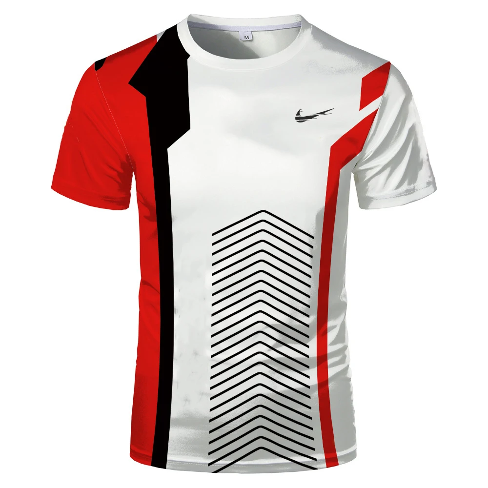 

3D Digital Summer Hot Sale INIKE Fashion Short Sleeve Slim Comfortable Men's and Women's Sports T-shirt