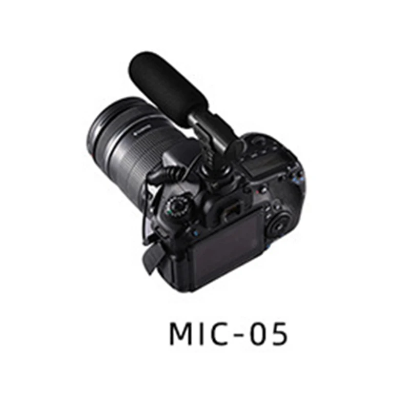 MIC-05 MAMEN U-Grip Pro тройное крепление башмака видео стабилизатор ручка Видео Ручка камера/телефон микрофон Запись микрофон петличный микрофон - Цвет: MIC-05